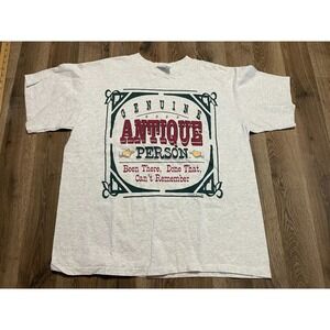 Laid Back Shirt, Men's Size XL, Gray, Genuine Antique Person Graphic Print